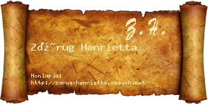Zárug Henrietta névjegykártya