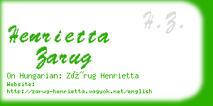 henrietta zarug business card